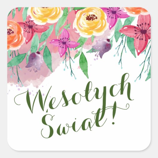 メリークリスマスウェソワチシブウィントポポルツ スクエアシール (正面)