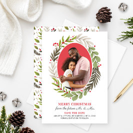 メリークリスマスウェディング日付を保存リース写真 シーズンカード