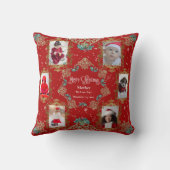 メリークリスマスウェラブユーファミリーフォトコラージュ クッション (裏面)