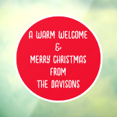 メリークリスマスウェルカムネームレッドホワイト ウィンドウサイン (シート3)