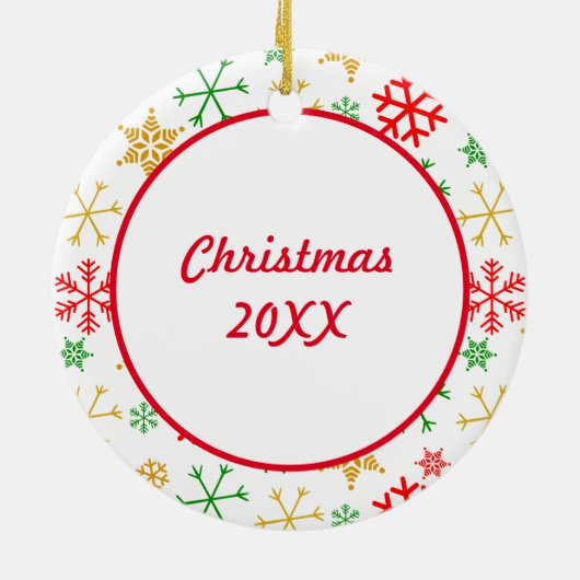 メリークリスマスウォーターの色のアニメ小妖精や小人がパーソナライズ セラミックオーナメント (裏面)