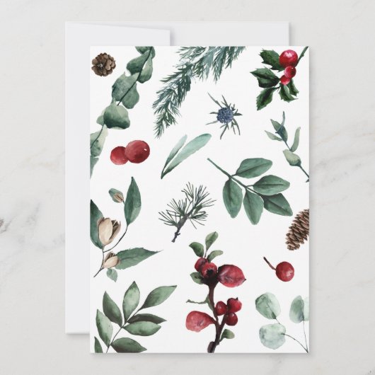 メリークリスマスウォーターの色の休日の写真 招待状 (裏面)