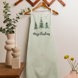 メリークリスマスウォーターの色の金ゴールド エプロン