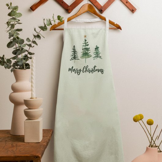 メリークリスマスウォーターの色の金ゴールド エプロン