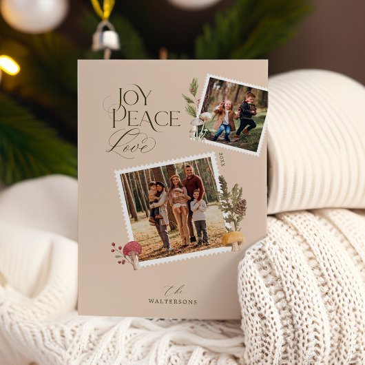 メリークリスマスウォーターの色ウッドシマッシュルームの写真 シーズンカード