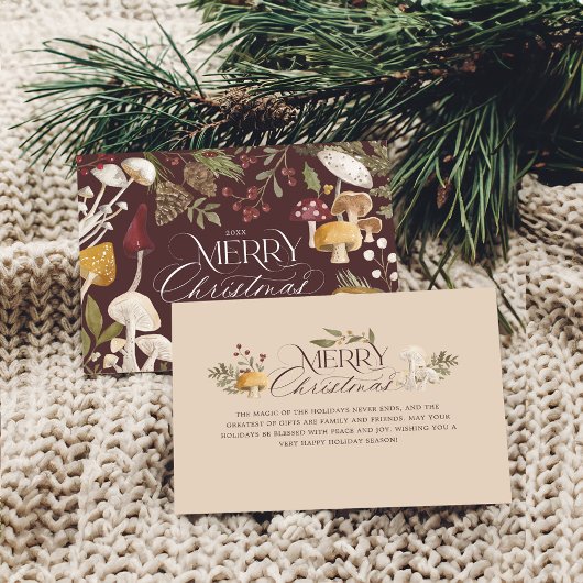 メリークリスマスウォーターの色ウッドシマッシュルームの写真 シーズンカード