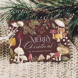 メリークリスマスウォーターの色ウッドシマッシュルームの写真 シーズンカード