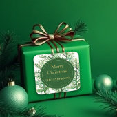 メリークリスマスウォーターカラーアートツリーパーソナライズされた スクエアシール