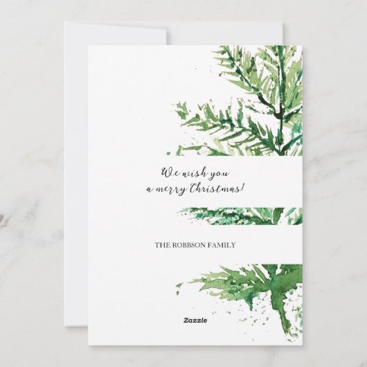 メリークリスマスウォーターカラーアートツリー シーズンカード (裏面)