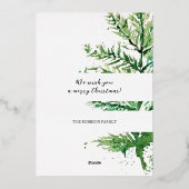 メリークリスマスウォーターカラーアートツリー 箔シーズンカード (裏面)