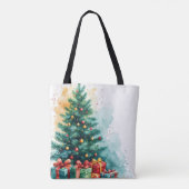 メリークリスマスウォーターカラーアートトート トートバッグ (裏面)