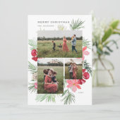 メリークリスマスウォーターカラーウィンターボタニカルリース シーズンカード (スタンド正面)