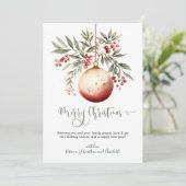 メリークリスマスウォーターカラーオーナメントホリーベリー シーズンカード (スタンド正面)