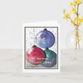 メリークリスマスウォーターカラーオーナメント抽象芸術アート カード (黄色い花)