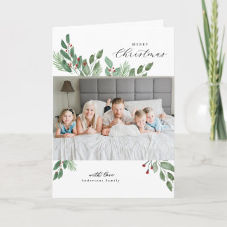 メリークリスマスウォーターカラーカード カード