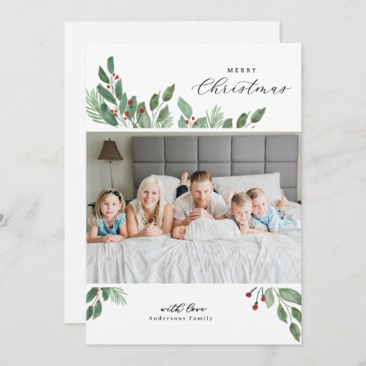 メリークリスマスウォーターカラーカード シーズンカード (正面/裏面)