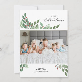 メリークリスマスウォーターカラーカード シーズンカード