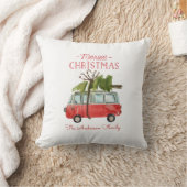 メリークリスマスウォーターカラーカー クッション (ブランケット)