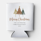 メリークリスマスウォーターカラークリスマスツリー 缶クーラー (正面)