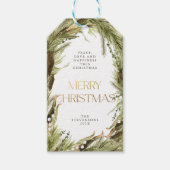 メリークリスマスウォーターカラークリスマスリース ギフトタグ (正面)