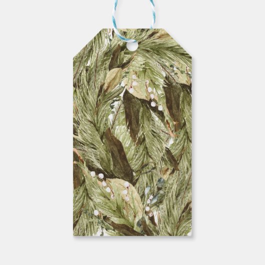 メリークリスマスウォーターカラークリスマスリース ギフトタグ (裏面)