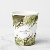 メリークリスマスウォーターカラークリスマスリース 紙コップ (裏面)