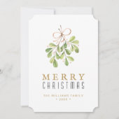 メリークリスマスウォーターカラーグリーナリーホリデーカード (正面)