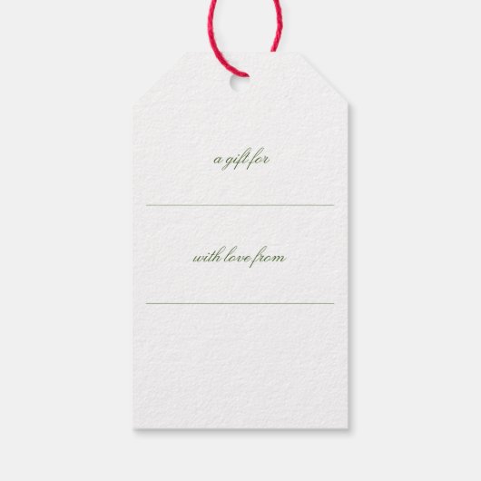 メリークリスマスウォーターカラーグリーナリーリース ギフトタグ (裏面)