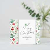 メリークリスマスウォーターカラーツリーオーナメント (スタンド正面)