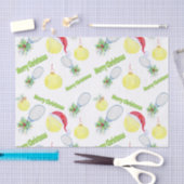 メリークリスマスウォーターカラーテニスボール&ラケット 薄葉紙 (クラフト)