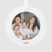 メリークリスマスウォーターカラーディアファミリーフォト オーナメント (裏面)