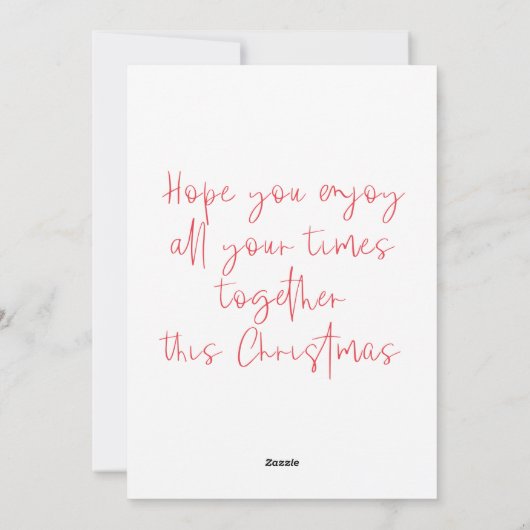 メリークリスマスウォーターカラーデコホリデーカード シーズンカード (裏面)