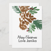 メリークリスマスウォーターカラーピネコン シーズンカード (正面/裏面)