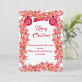 メリークリスマスウォーターカラーピーチメープル葉ズ シーズンカード (スタンド正面)