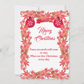 メリークリスマスウォーターカラーピーチメープル葉ズ シーズンカード (正面)