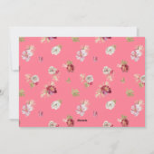 メリークリスマスウォーターカラーフラワーピンク シーズンカード (裏面)