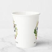 メリークリスマスウォーターカラーフローラパーティー 紙コップ (左)