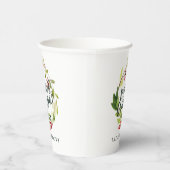 メリークリスマスウォーターカラーフローラパーティー 紙コップ (右)