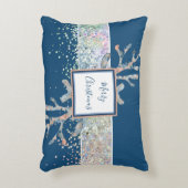 メリークリスマスウォーターカラーブルータンビーチスタイル アクセントクッション (正面(垂直))