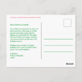 メリークリスマスウォーターカラープレイドカスタムアーチ写真 ポストカード (裏面)