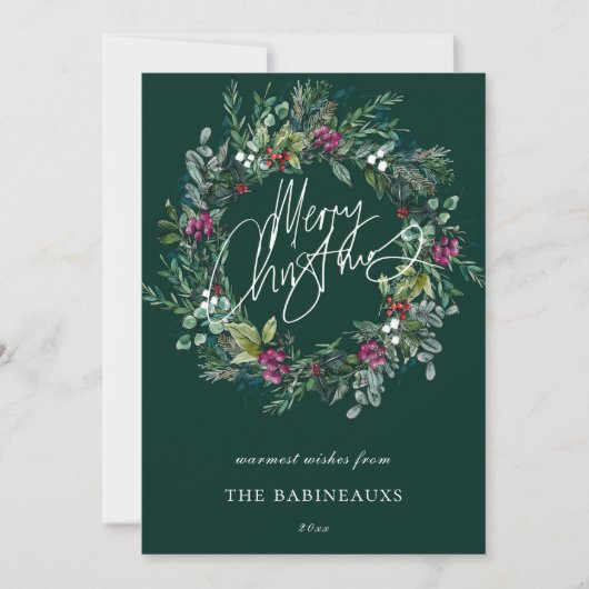 メリークリスマスウォーターカラーベリーリース シーズンカード (正面)