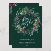 メリークリスマスウォーターカラーベリーリース シーズンカード (正面/裏面)