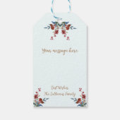 メリークリスマスウォーターカラーホリーとベリー ギフトタグ (裏面)