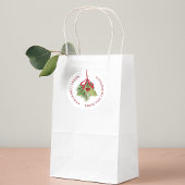 メリークリスマスウォーターカラーホリーベリー緑 ラウンドシール