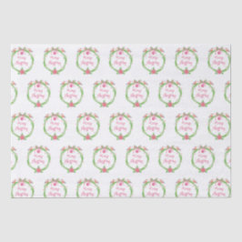 メリークリスマスウォーターカラーホリーリース 薄葉紙