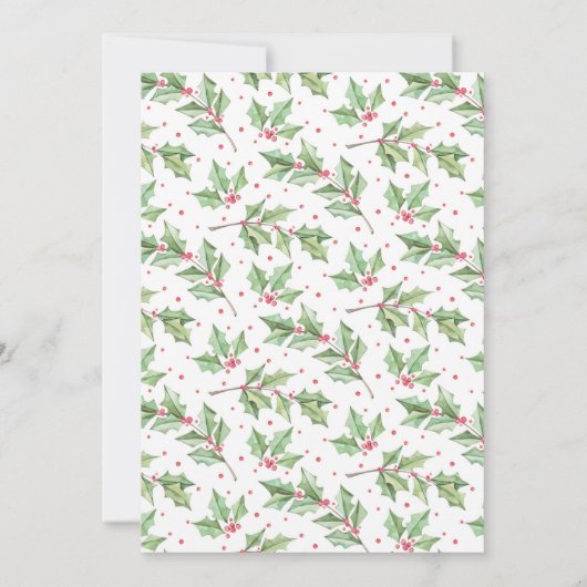 メリークリスマスウォーターカラーホリー3写真休日 (裏面)