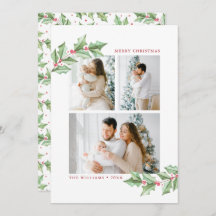 メリークリスマスウォーターカラーホリー3写真休日