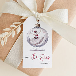 メリークリスマスウォーターカラーボーブル ギフトタグ