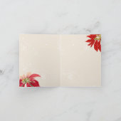 メリークリスマスウォーターカラーポインセチアフローラ カード (内部)