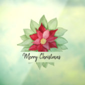 メリークリスマスウォーターカラーポインセチア絵を描ハンド ウィンドウサイン (シート3)